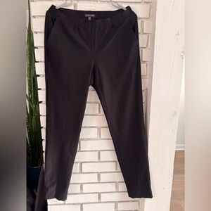 Eileen Fisher Black Crepe Pull On Pants Small Elastic Waist Career Wear Capsule